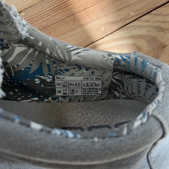 Hey Dude Wally Stretch Iron Gray Men's Casual Loafer Shoes Comfort Slip On - Picture 9 of 9